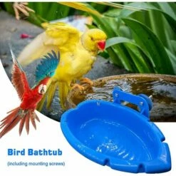 Bains Pour Oiseaux Accessoires De Cage à Oiseaux Bassin Cage De Perroquet Boîte De Bain Suspendue Baignoires à Oiseaux Bol De Baignoire, Baignoire Multifonction/Bol D'alimentation 56Vingt -POULAILLER ET ÉLEVAGE DE LA BASSE-COUR Ventes 64937874 3
