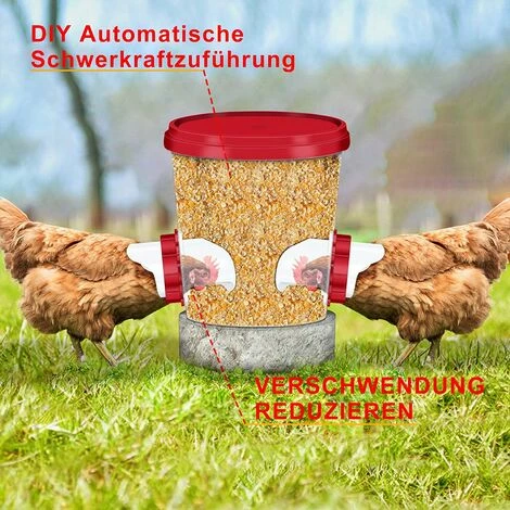 REGALI 4 Mangeoires à Poulet, Mangeoire Automatique Pour Poules, Kit De Gravité Pour Mangeoire à Volaille à 4 Ports Pour Seau 2 REGALI 4 Mangeoires à Poulet, Mangeoire Automatique Pour Poules, Kit De Gravité Pour Mangeoire à Volaille à 4 Ports Pour Seau – Image 2