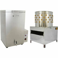 Combo Echaudoir & Plumeuse à Volaille 60cm KuKoo - Argent