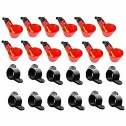 Animalerie Distributeurs D'eau Automatique Pour Poulet Canard Volaille - Automatique De L'eau Potable Tasses Bird Coop Feed Volaille Poulet Volailles Abreuvoir D'eau Potable Tasses (12 Pcs) LangRay