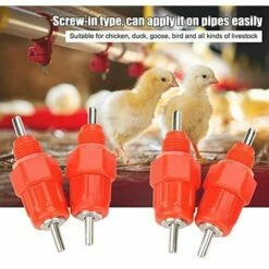 OUSUDELA 20pcs Automatique Tétine Abreuvoir Poule Volaille Poulet Canard Poule Distributeur D'eau Le Style Vis à Vis élevage Alimentation Du Bétail Abreuver équipement RougeÉquipement Pour Bétail -POULAILLER ET ÉLEVAGE DE LA BASSE-COUR Ventes 67497355 4