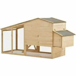 MAISONCHIC Poulailler Enclos Cage Extérieure Pour Poulets - Bois De Pin Massif 178x67x92 Cm -POULAILLER ET ÉLEVAGE DE LA BASSE-COUR Ventes 67652320 4