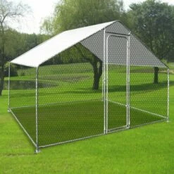IDMARKET Enclos Poulailler 6 M² Parc Grillagé 3x2 M Acier Galvanisé - Naturel -POULAILLER ET ÉLEVAGE DE LA BASSE-COUR Ventes 6873363 5