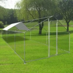 IDMARKET Enclos Poulailler 18 M² Parc Grillagé 6x3 M Acier Galvanisé - Naturel -POULAILLER ET ÉLEVAGE DE LA BASSE-COUR Ventes 6873365 5