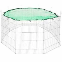 TECTAKE Parc D'Extèrieur Grillag? ? Lapins Et Petits Rongeurs + 1 Filet De Protection 204 Cm ? Vert - Vert