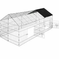 TECTAKE Parc D'Extèrieur ? Lapins Et Petits Rongeurs Avec 1 Toit En Métal 180 Cm X 75 Cm X 75 Cm Noir - Noir