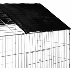 TECTAKE Parc D'Extèrieur ? Lapins Et Petits Rongeurs Avec 1 Toit En Métal 180 Cm X 75 Cm X 75 Cm Noir - Noir -POULAILLER ET ÉLEVAGE DE LA BASSE-COUR Ventes 7514462 5