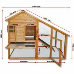 WILTEC Cabane à Petits Rongeurs Clapier Poulailler Abri Petits Animaux Enclos Espace Libre 2 Niveaux -POULAILLER ET ÉLEVAGE DE LA BASSE-COUR Ventes 808881 4