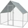 VidaXL Cage Extérieure Pour Poulets Acier Galvanisé 2 X 2 X 1,92 M - Argent
