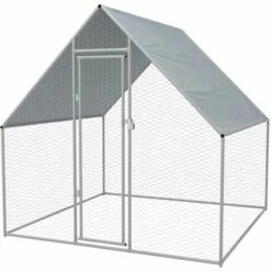 VidaXL Cage Extérieure Pour Poulets Acier Galvanisé 2 X 2 X 1,92 M - Argent